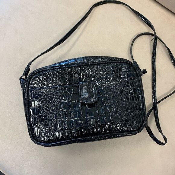 Vintage Handbags - Vintage We Care Croc Embossed Leather Bag